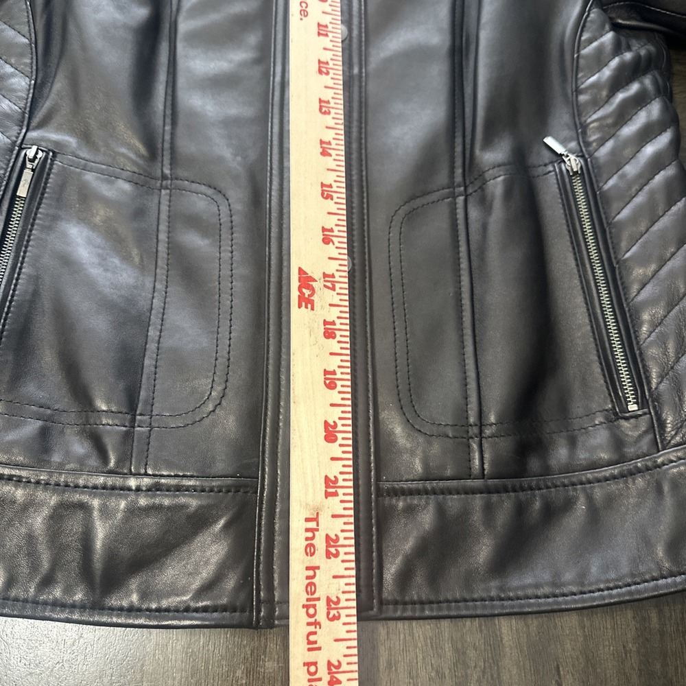 Cole Haan black leather jacket Womens Size Medium - Picture 5 of 6